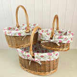 Vintage Rose Willow Project Basket - Small