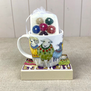 Sheep Mug & Knitting Kit Gift Set