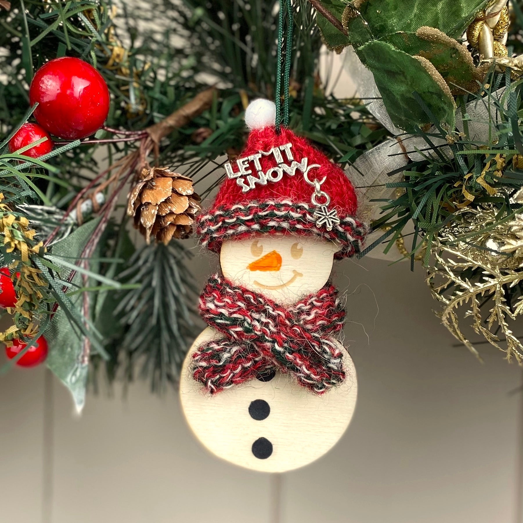 Festive Snowman Decoration Knitting Kit