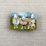 'Felted Sheep' Pocket Tin & Stitch Markers Set