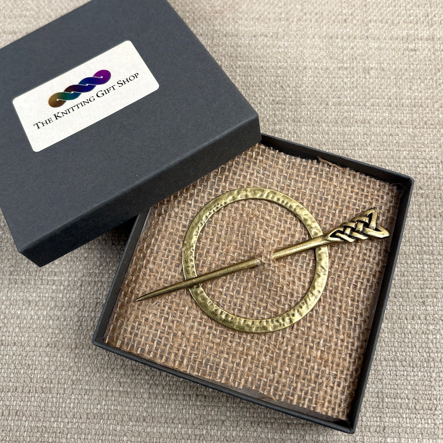 Hammered Metal Effect Circular Shawl Pins