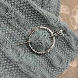 Hammered Metal Effect Circular Shawl Pins