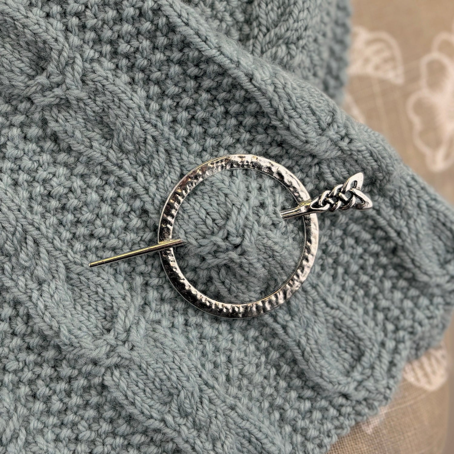 Hammered Metal Effect Circular Shawl Pins