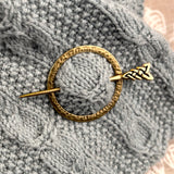 Hammered Metal Effect Circular Shawl Pins