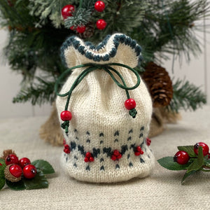 Christmas Holly Berry Gift Bag Knitting Kit