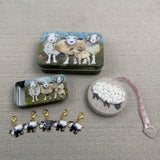 Tape Measure & Stitch Markers in a Tin Gift Set