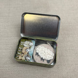 Tape Measure & Stitch Markers in a Tin Gift Set