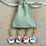 Floral Design Porcelain Stitch Markers