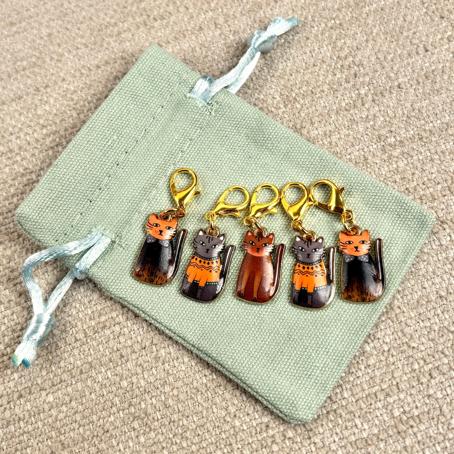 Enamel Cat Stitch Markers