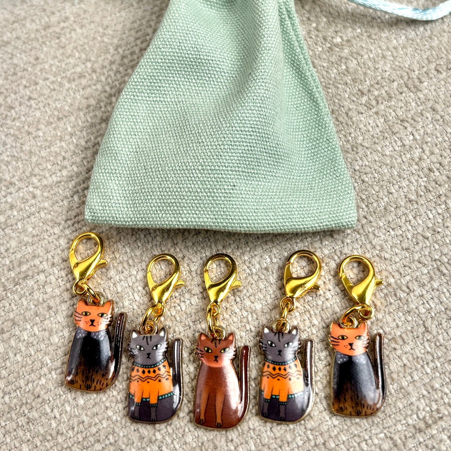 Enamel Cat Stitch Markers