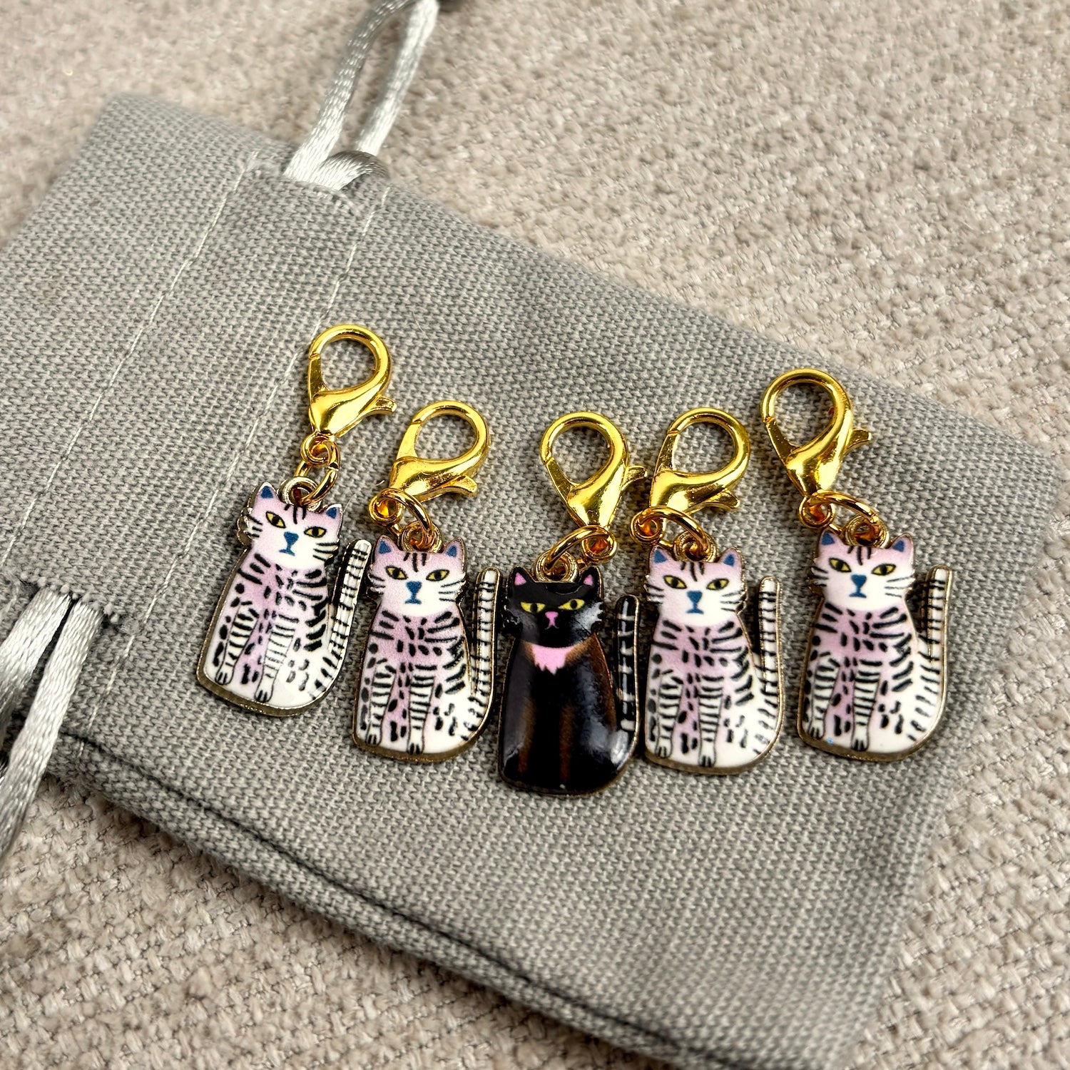 Enamel Cat Stitch Markers