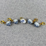 Porcelain Tea Set Stitch Markers - Blue Floral