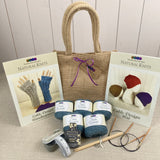Cable Design Hat & Handwarmers Gift Bag