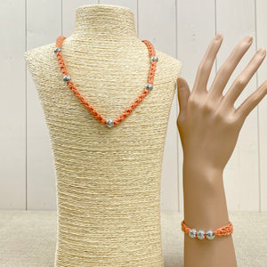 Lace Design Necklace & Bracelet Knitting Kit Gift Set