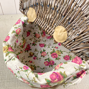 Vintage Rose Willow Lidded Project Basket