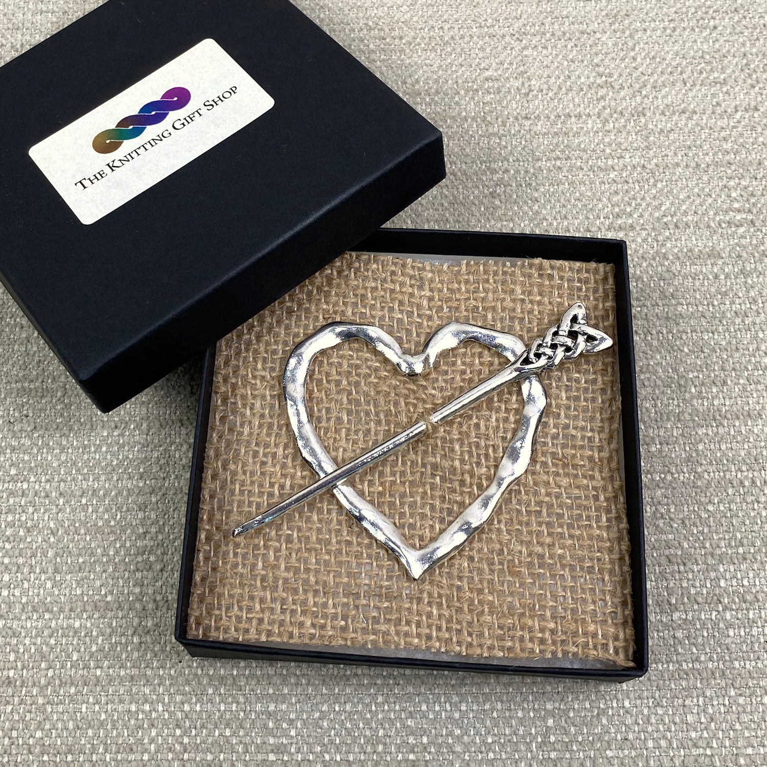 Metal Heart Shawl Pin