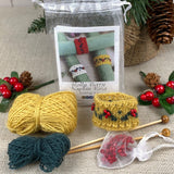 Holly Berry Napkin Ring Holders Knitting Kit (makes 6)