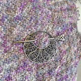 Nested Circles Large Circular Shawl Pin