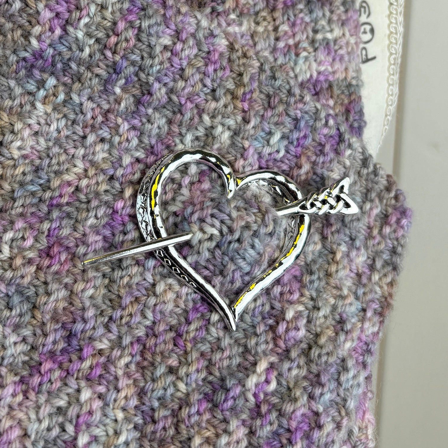 Metal Heart Shawl Pin