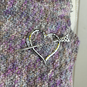 Metal Heart Shawl Pin