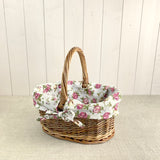 Vintage Rose Willow Project Basket - Small