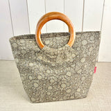 Wooden Round Handled Project Bag - Sunflower Mink