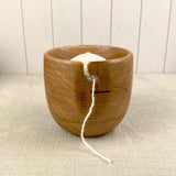 Hand Turned Yarn Bowl in Rustic Green Oak