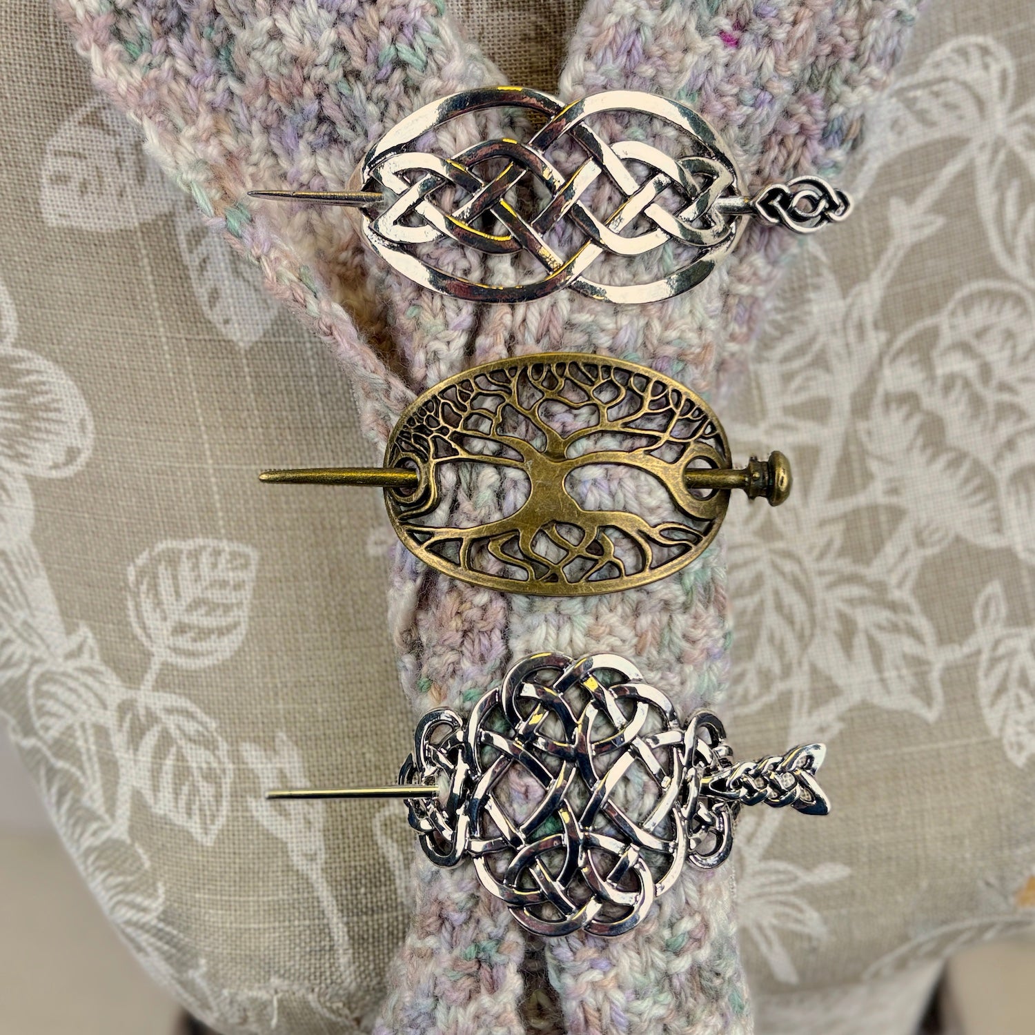 Decorative Metal Scarf Pins