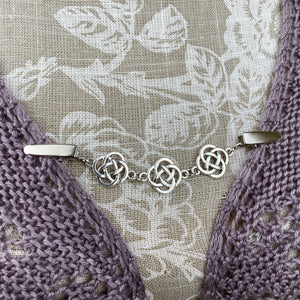Decorative Metal Shawl Clip - Celtic Knots Large