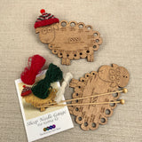 Wooden Sheep Needle Gauge & Hat Knitting Kit is