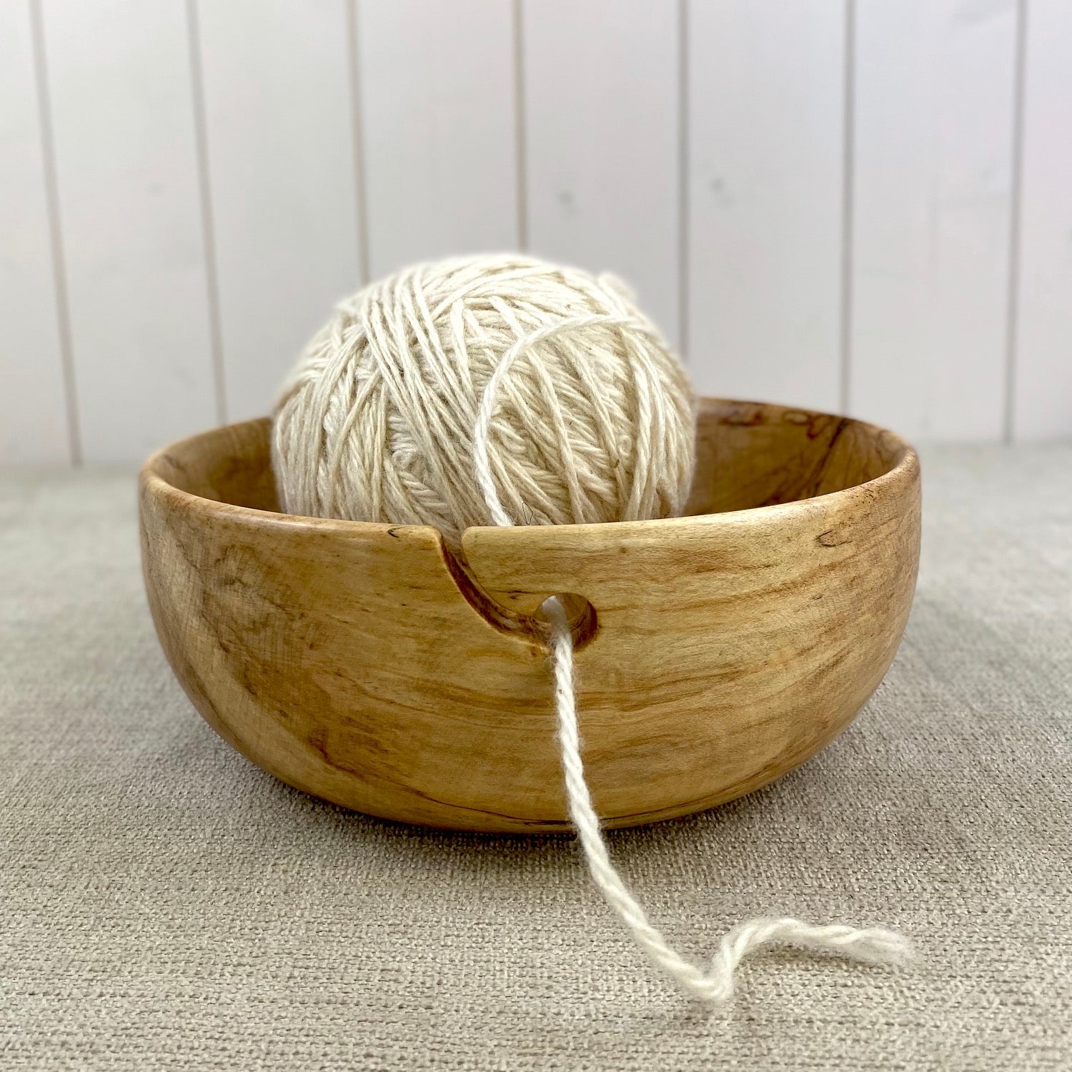 Hand Turned Yarn Bowl in Spalted Beech