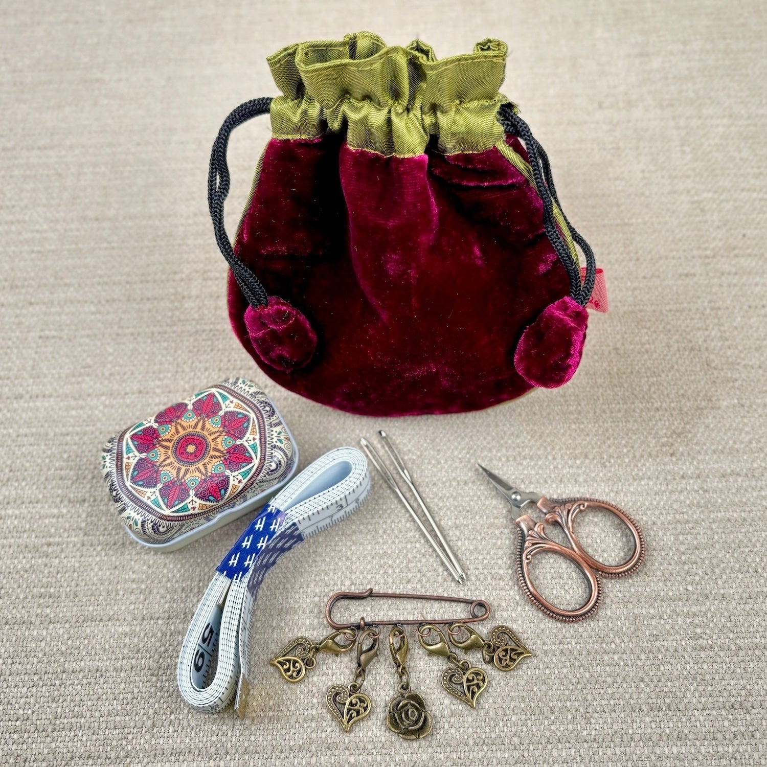 Wine & Olive Luxury Sewing Up Set