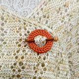 Wood & Rattan Shawl Pin