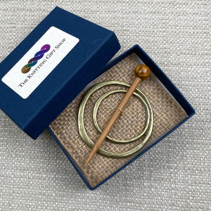 Antique Bronze Circles Shawl Pin