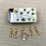 'Beautiful Bees' Pocket Tin & Stitch Markers Set