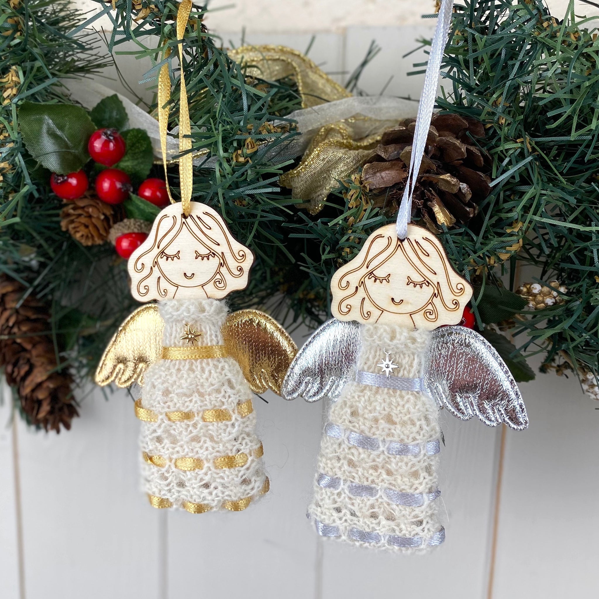 Christmas Angel Decoration Knitting Kit - Silver