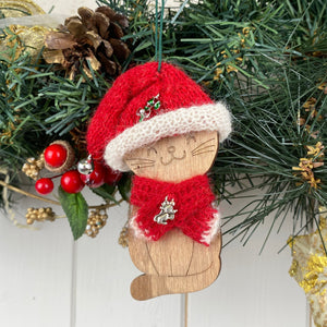 Christmas Cat Decoration Knitting Kit