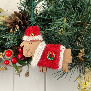 Christmas Sheep Decoration Knitting Kit