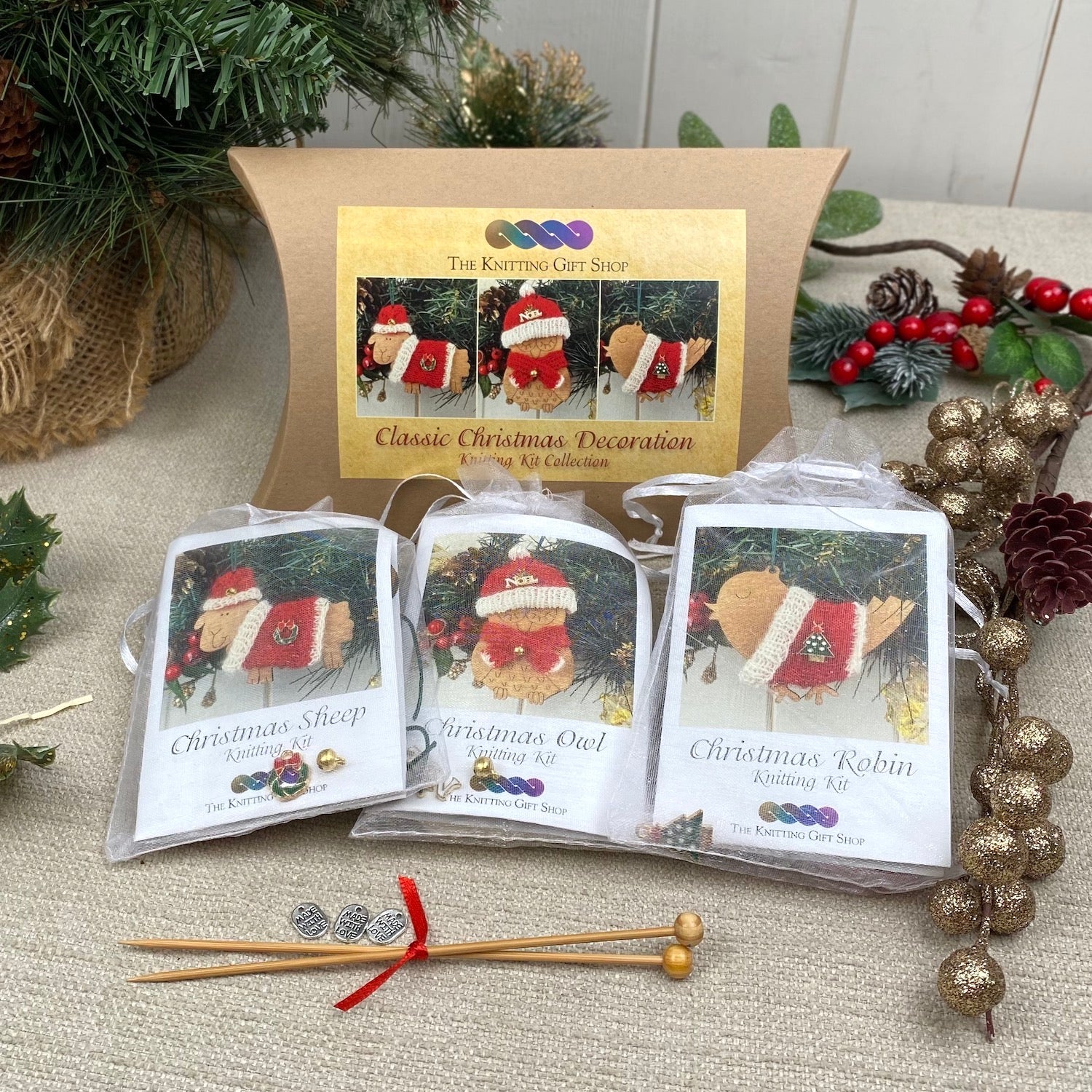 Christmas Decoration Knitting Kit Gift Box - Classic Selection