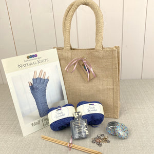 Half Finger Cable Gloves Gift Bag