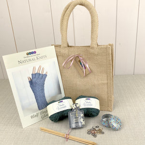 Half Finger Cable Gloves Gift Bag