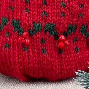 Christmas Holly Berry Gift Bag Knitting Kit