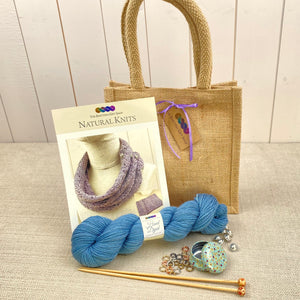 Lace Design Cowl Gift Bag