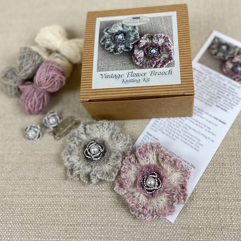 Knitting brooch on sale